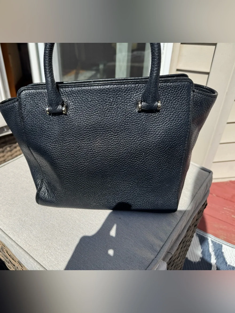 kate spade Black Pebbled Leather Satchel with Gold Zip Wallet